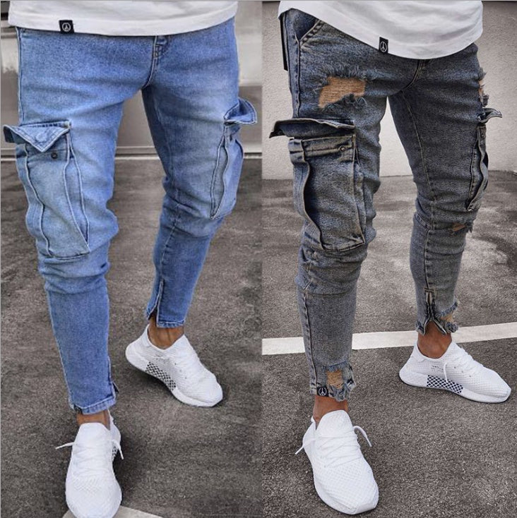 Men's Cargo Hole Denim Jeans