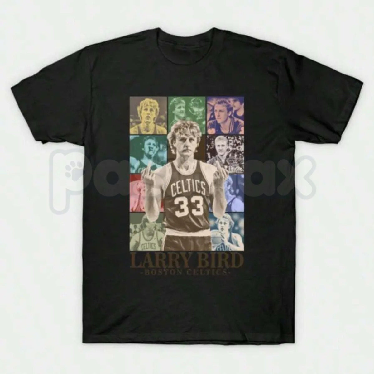 Larry Bird Retro 90s Graphic T-Shirt – Vintage Boston Basketball Men's Tee, Premium 100% Cotton Hardwood Legend Top, Soft Lived-In Heavyweight Sportswear Heritage Shirt, Made in USA