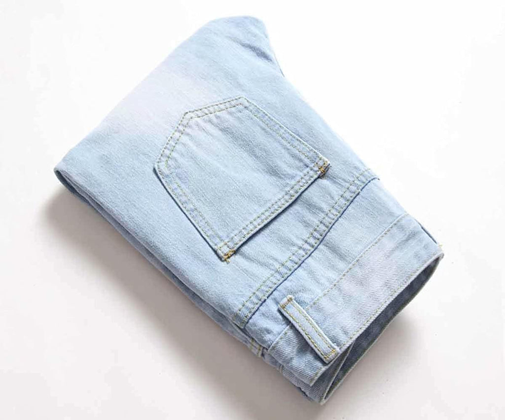 HENGAO Boy's Distressed Ripped Skinny Jeans