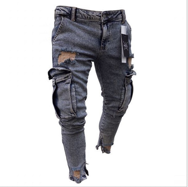 Men's Cargo Hole Denim Jeans