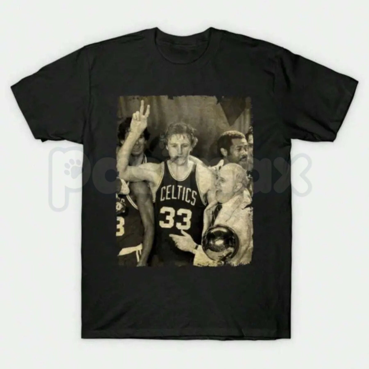 Larry Bird Retro 90s Graphic T-Shirt – Vintage Boston Basketball Men's Tee, Premium 100% Cotton Hardwood Legend Top, Soft Lived-In Heavyweight Sportswear Heritage Shirt, Made in USA