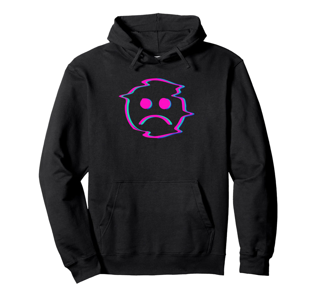 Glitch Sad Face Urban Aesthetic Hoodie - Streetwear Style Men Women