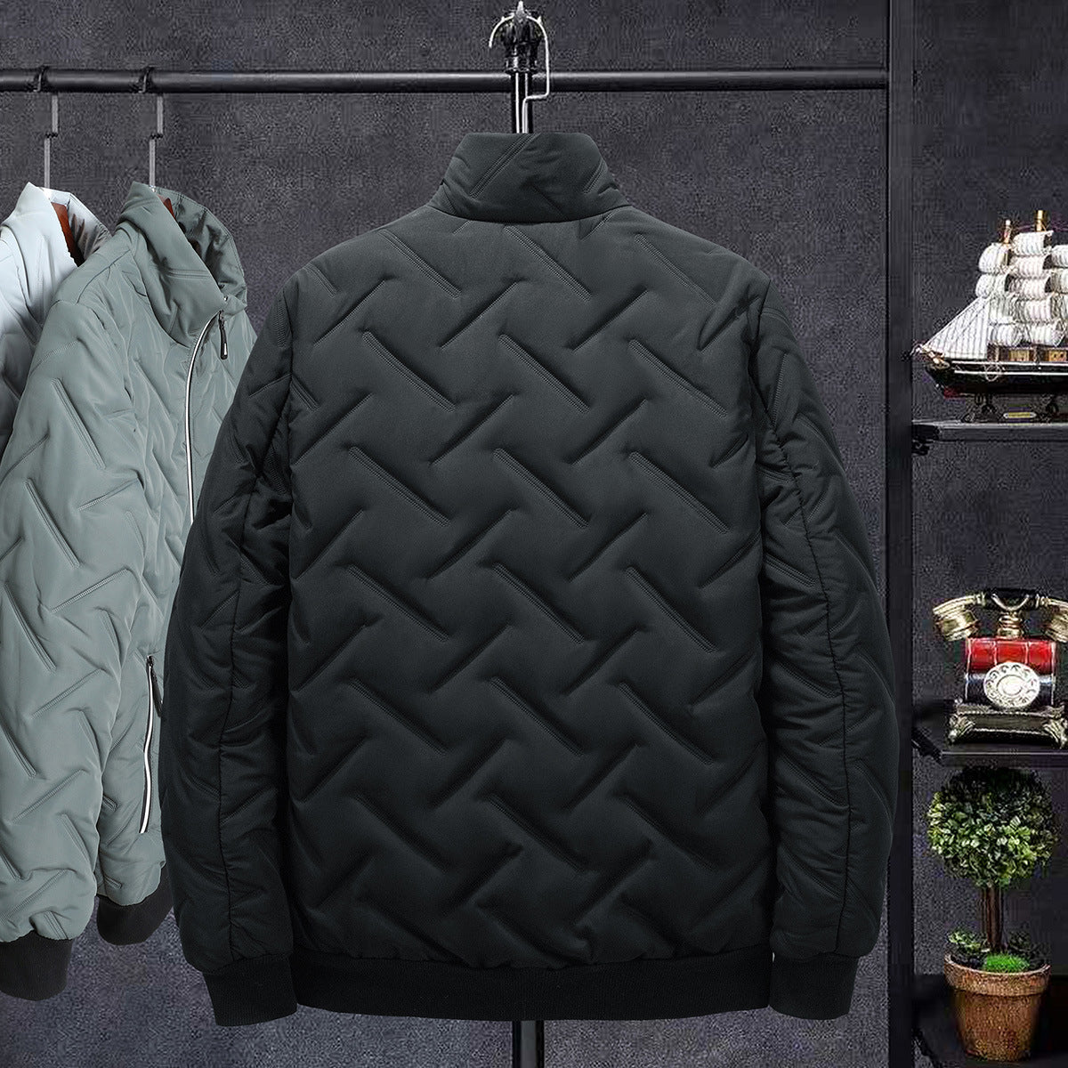 Compressed Cotton Stand Collar Men's Cotton-padded Coat Winter Coat Short Clothes Korean Style Trendy Cotton Clothing Workwear Winter Cotton-padded Jacket